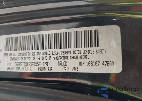 2019 Ram 1500 Classic Slt 4X2 6'4 Box z USA, uszkodzony, nr VIN 1C6RR6TT5KS561556